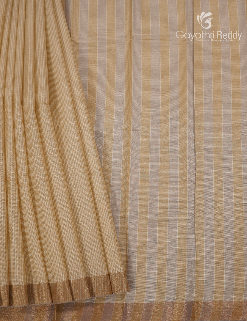 Pure Kanchi Cotton Saree in Pastel Dry Mehendi