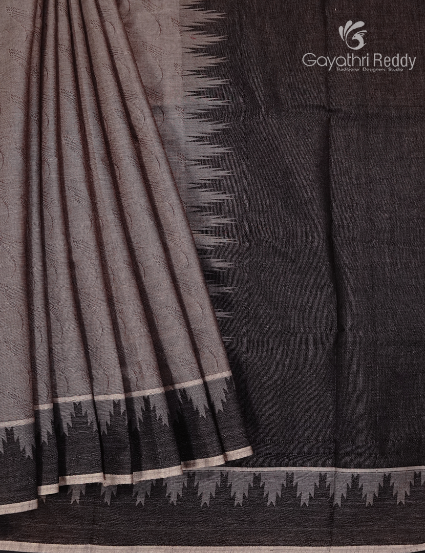 Pure Kanchi Cotton Saree in Grey