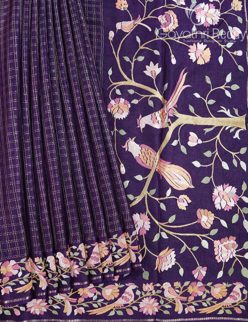 KHADI SILK WORK SAREE-KSW34