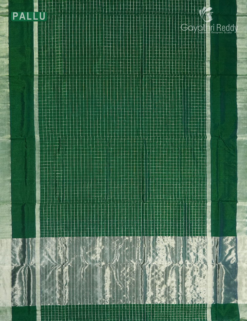 Pure Arani Sico Saree in Bottle Green