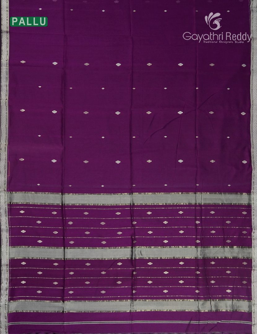 Pure Chanderi Sico Saree in Royal Purple