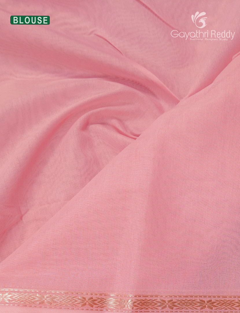 Kanchipuram Sico Saree in Pastel Khakhi Green and Baby Pink