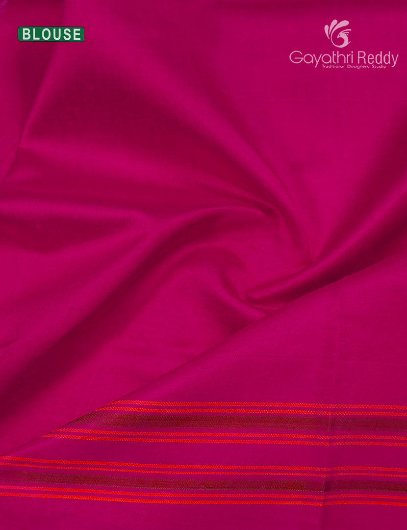 Pure Ikat Silk Saree in Fuchsia Pink