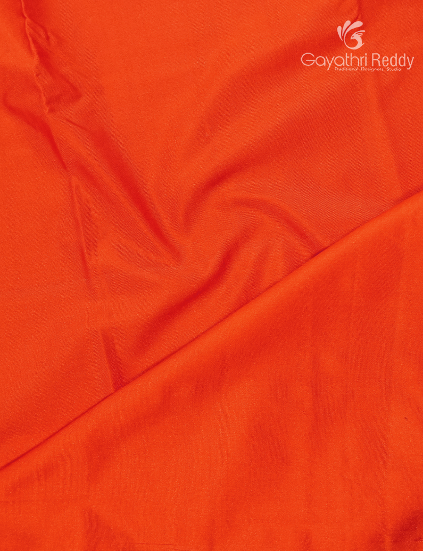 Semi Kanchipuram Silk Saree in Orange