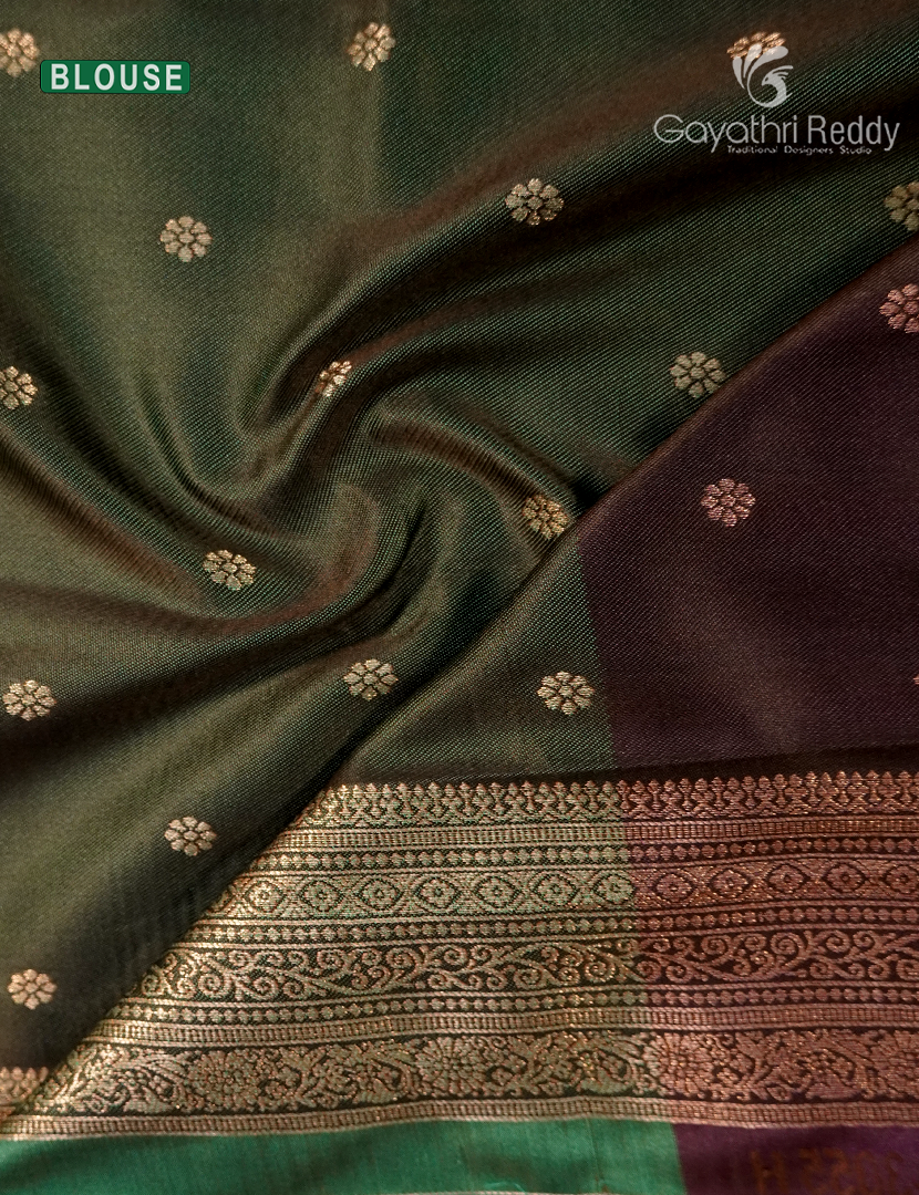 Semi Kanchipuram Art Silk Saree in Sea Green