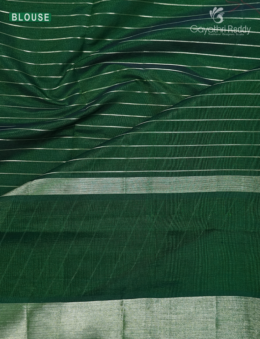 Pure Arani Sico Saree in Bottle Green