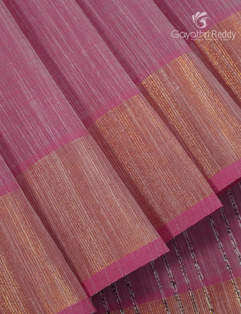 Pure Handloom Cotton Saree in Lotus Pink