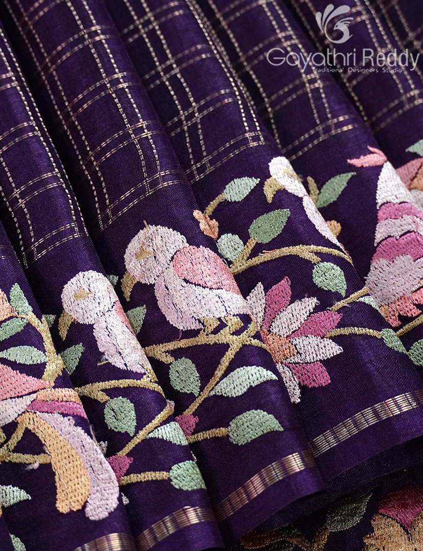 KHADI SILK WORK SAREE-KSW34