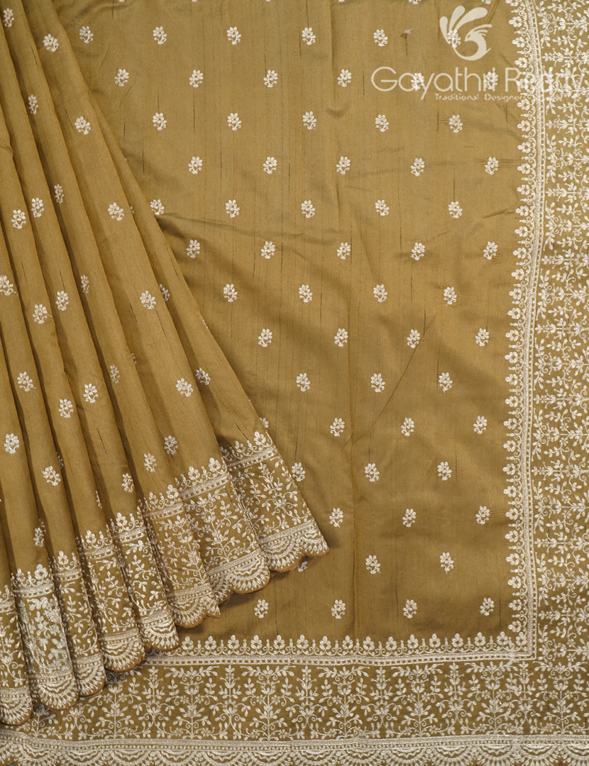 TUSSAR PITTA WORK SAREE-TPW8