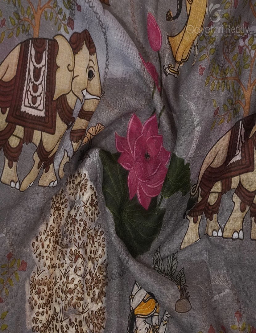 COTTON PRINT SAREE-C666