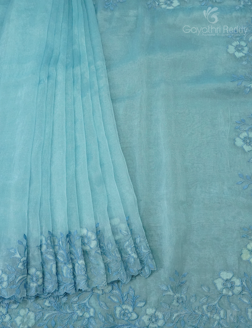 GLASS ORGANZA HAND WORK SAREE-FO704