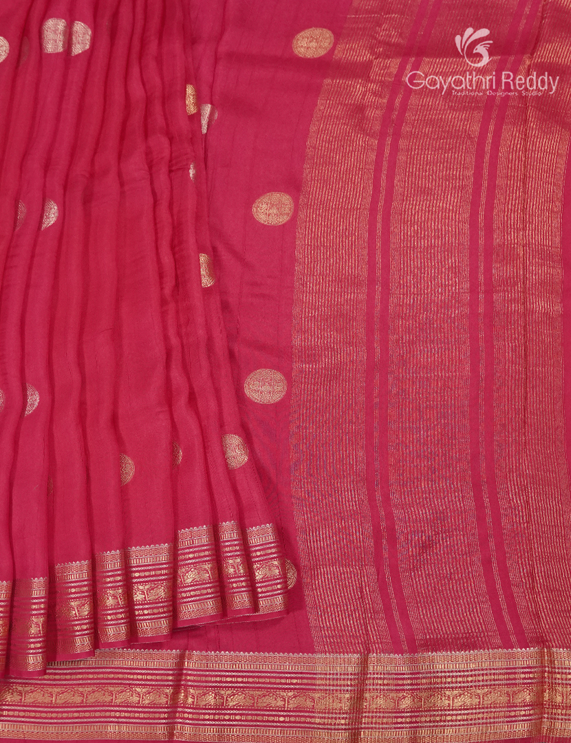 Semi Mysore Crepe Saree in Pink