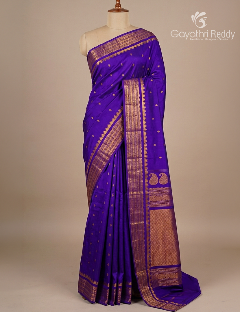 Pure Gadwal Silk Saree in Purple