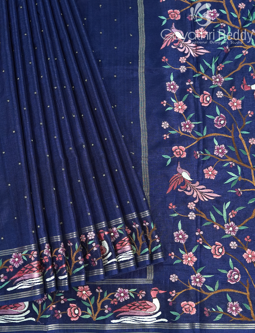 KHADI SILK WORK SAREE-KSW4