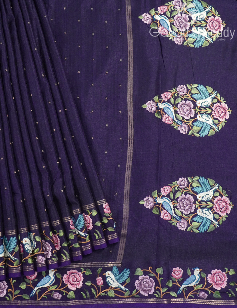 KHADI SILK WORK SAREE-KSW67