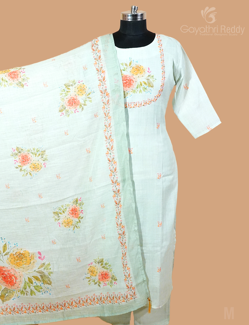 LINEN DRESS (3PC SET)-KDS869