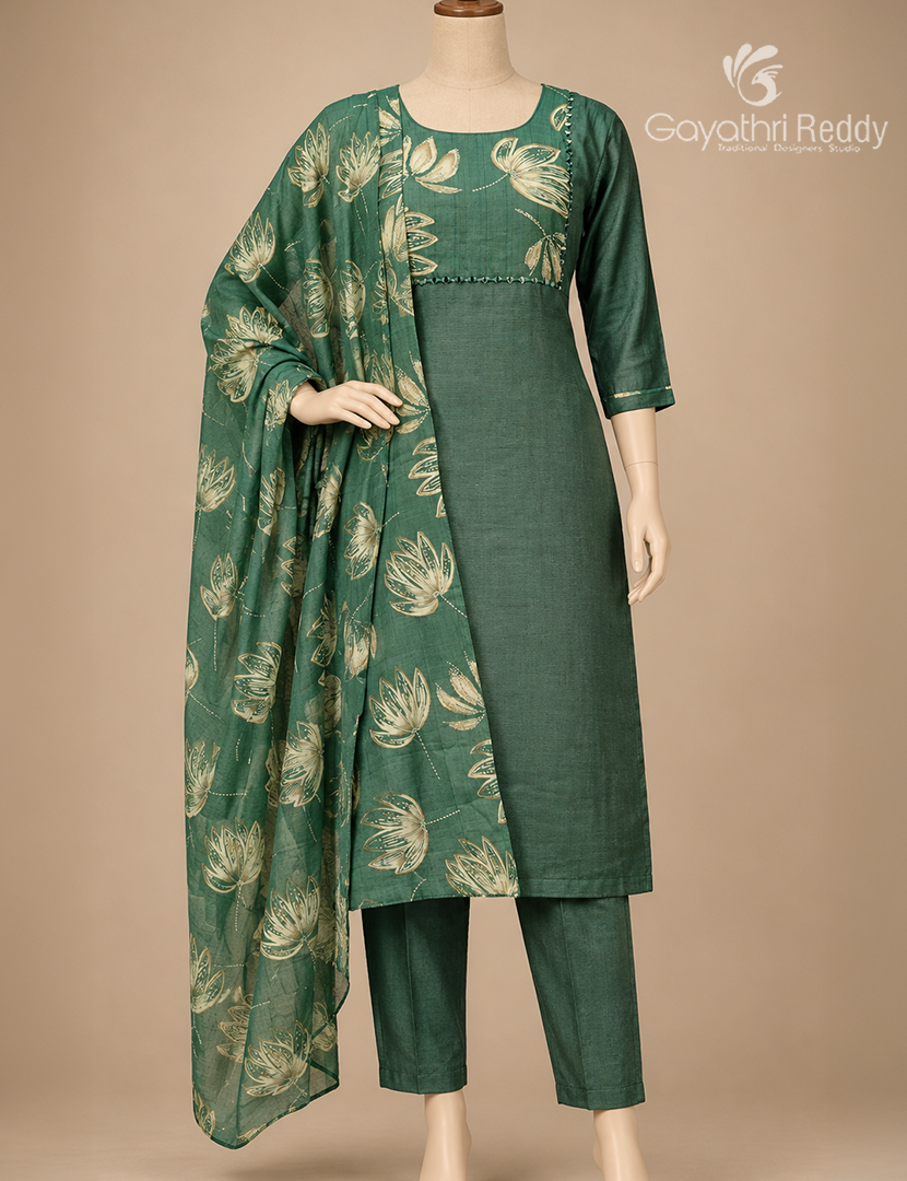 Readymade Dress Set in Green