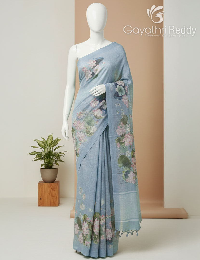 PURE LINEN SAREE-L1437