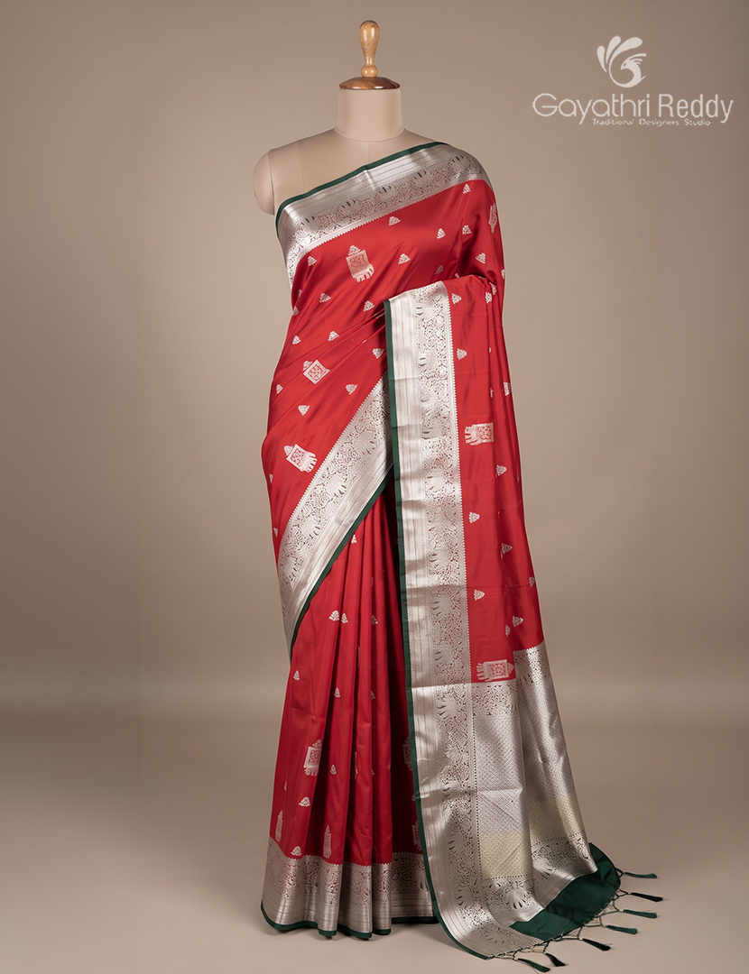 Soft Silk Saree in Deep Berry Red