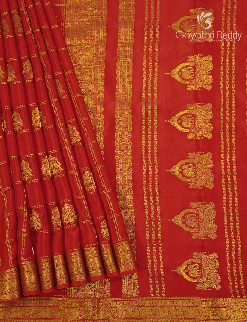Pure Mysore Silk Saree in Red