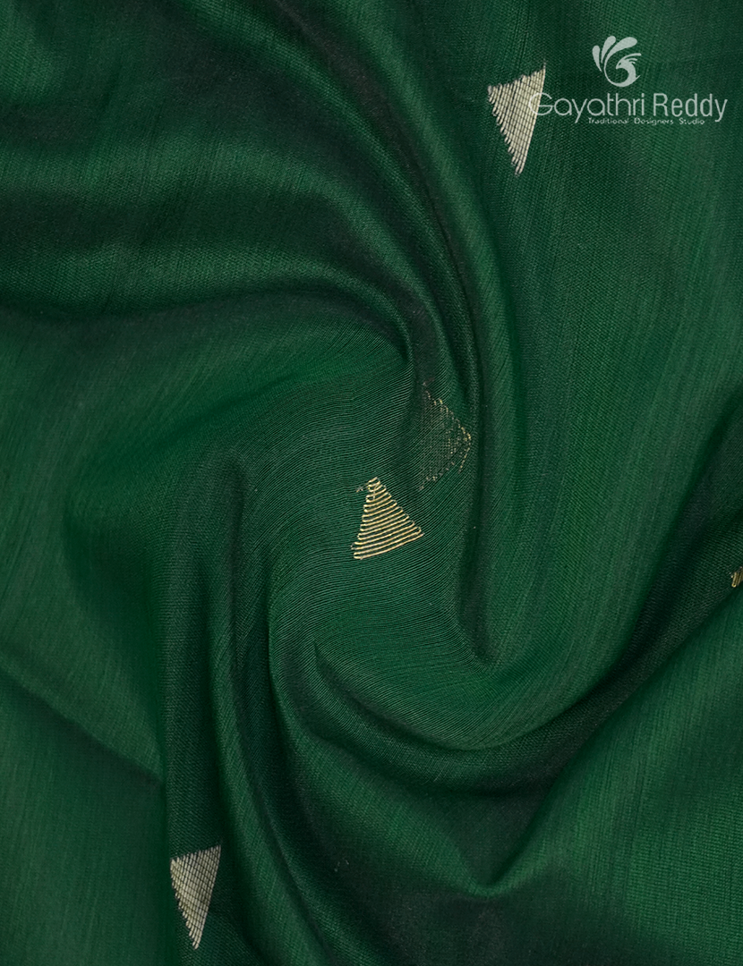 Pure Chanderi sico Saree in Mango Green