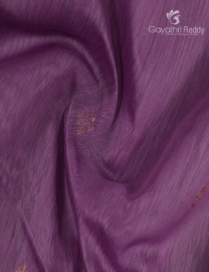 Pure Chanderi Sico Saree in Mauve Lavender and Deep Brown