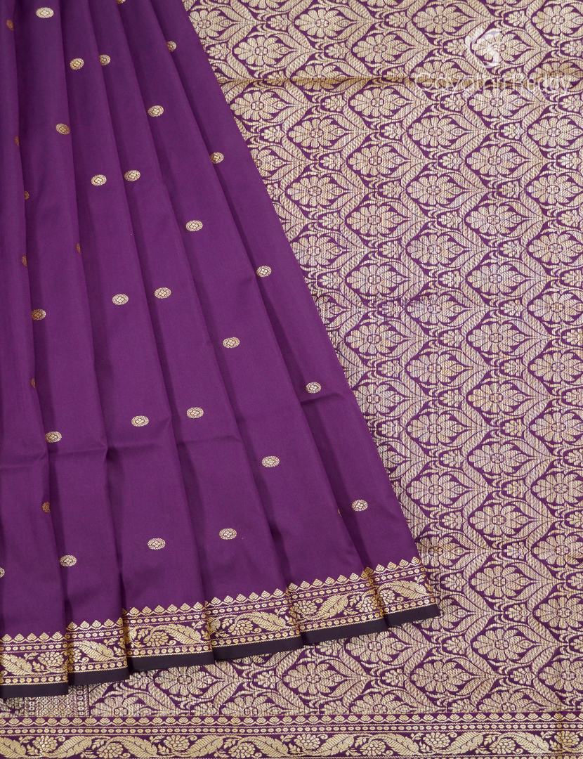 Semi Katan Silk Saree in Deep Purple