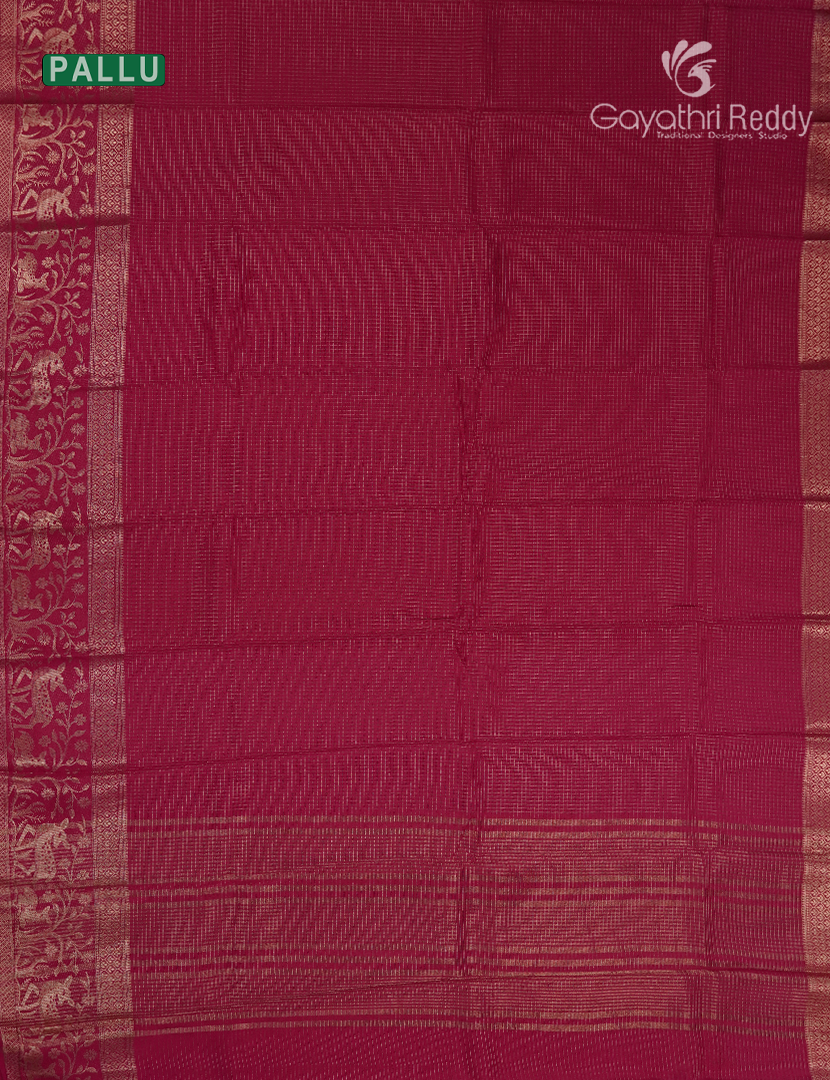 Semi Mysore Crepe Saree in Rani Pink