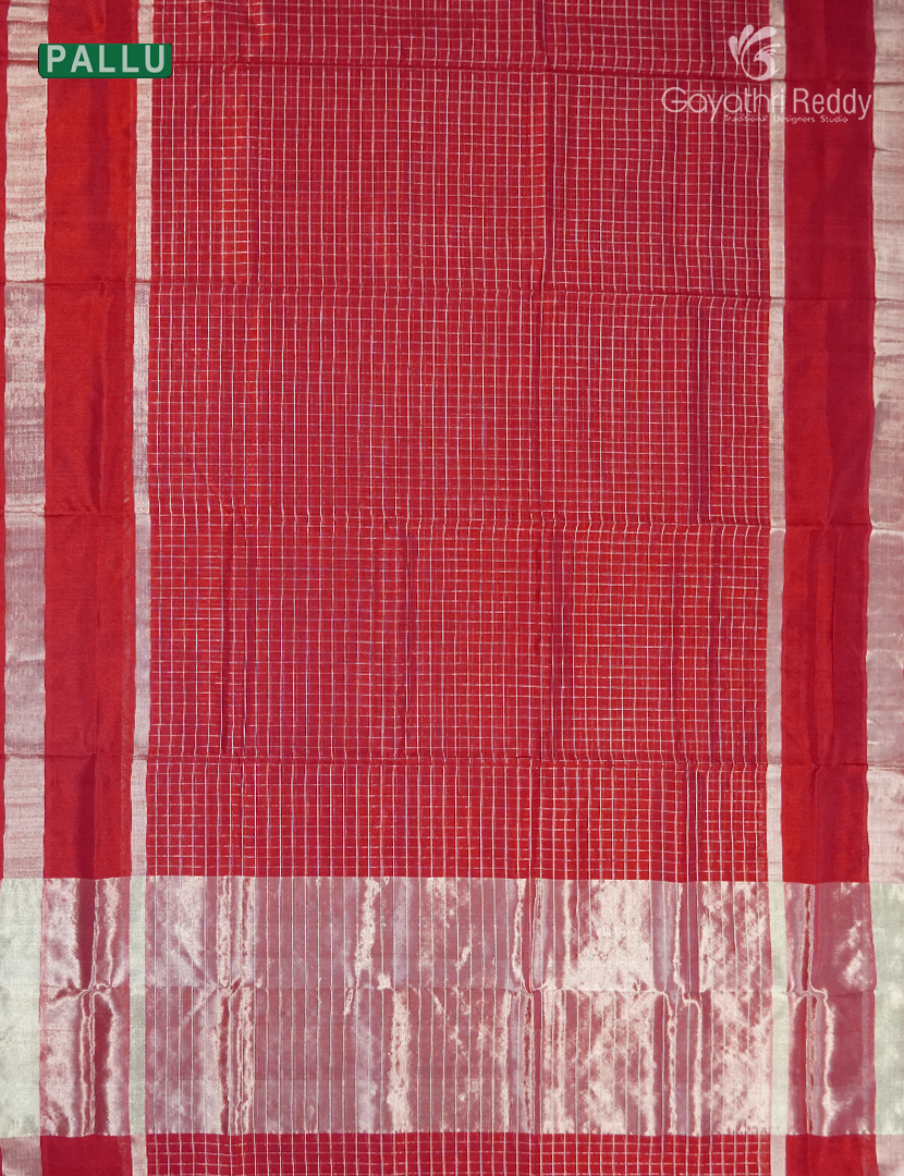 Pure Arani Sico Saree in Deep Red