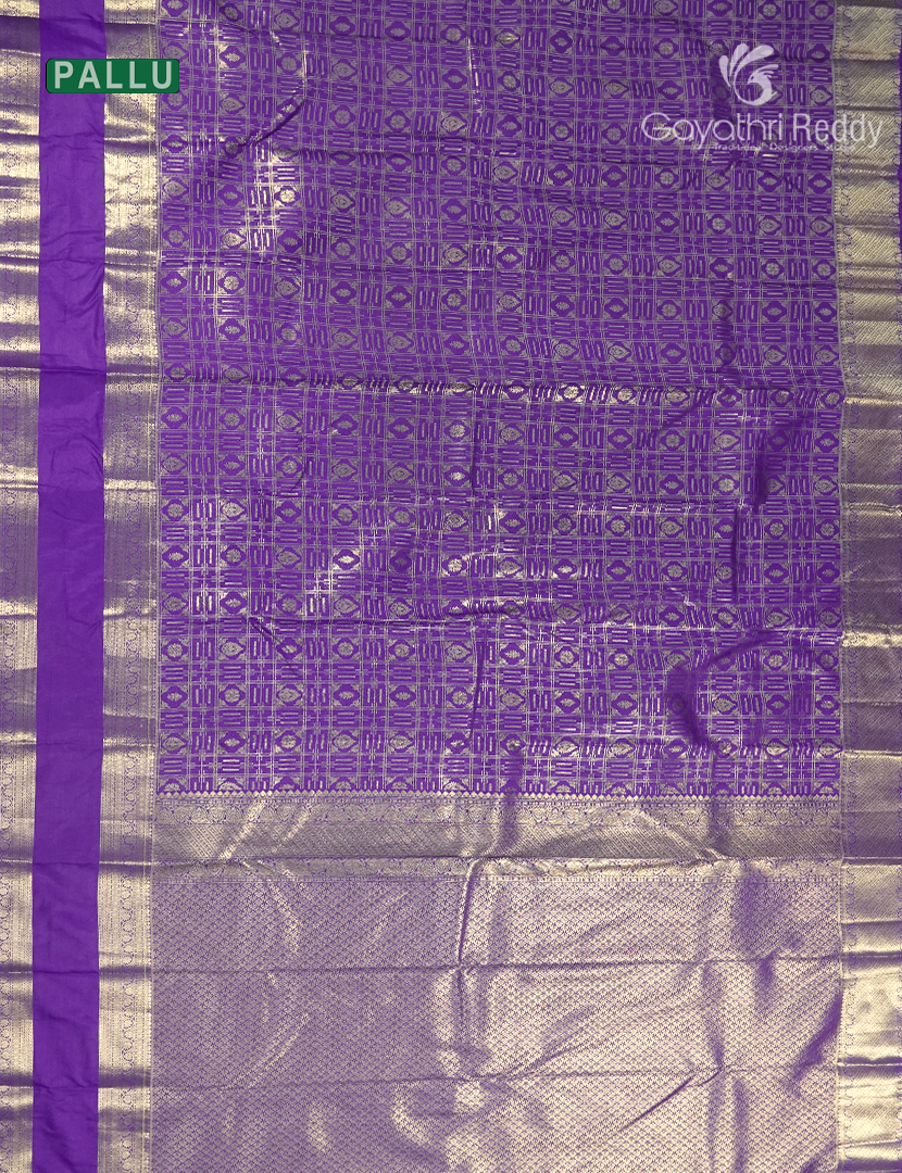 Semi Kanchipuram Silk Saree in Purple