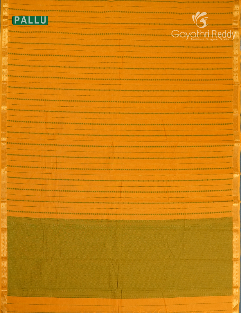 Pure Kanchi Cotton Saree in Tangarine