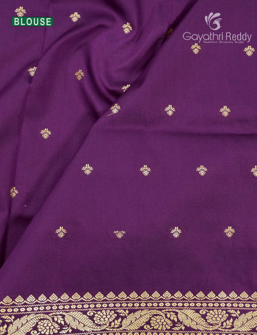 Semi Katan Silk Saree in Deep Purple
