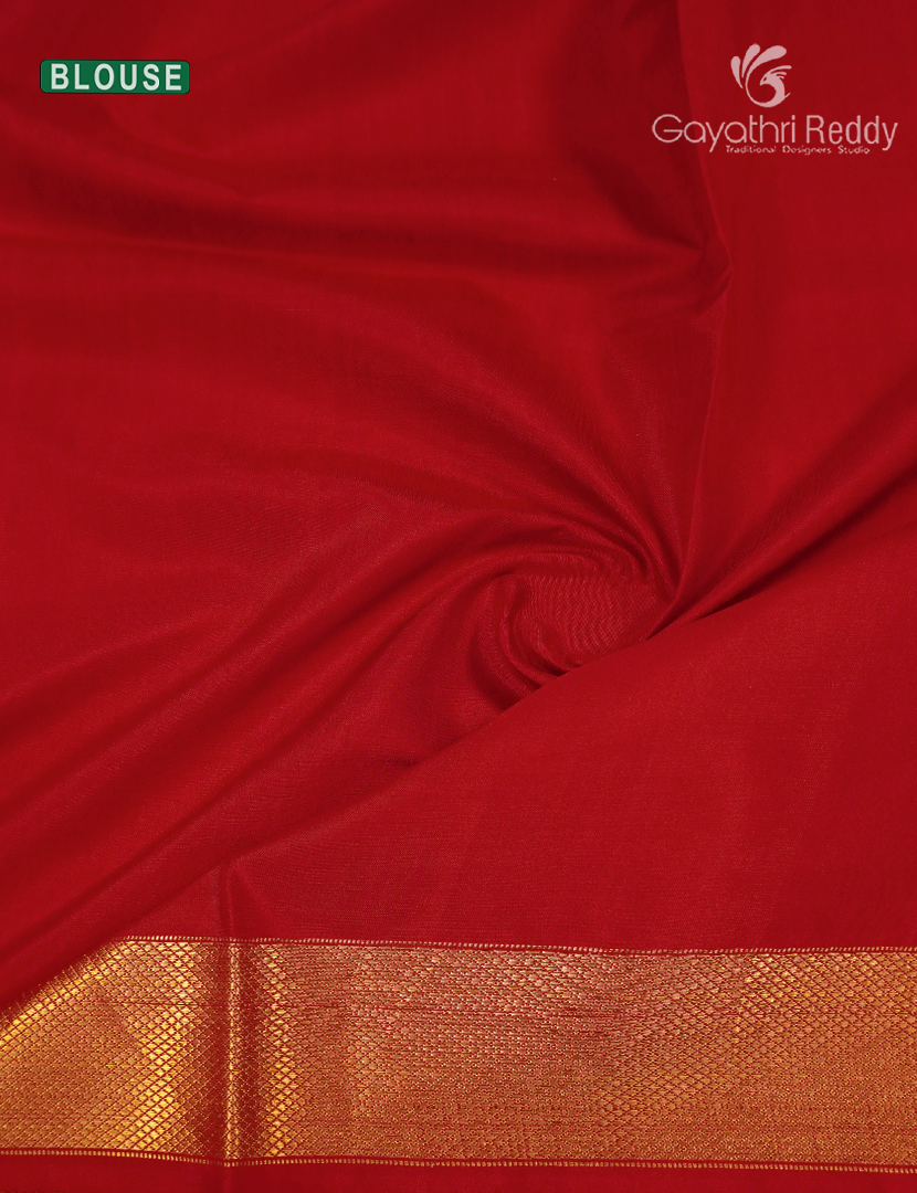 Pure Ikat Silk Saree in Golden Yellow and Red