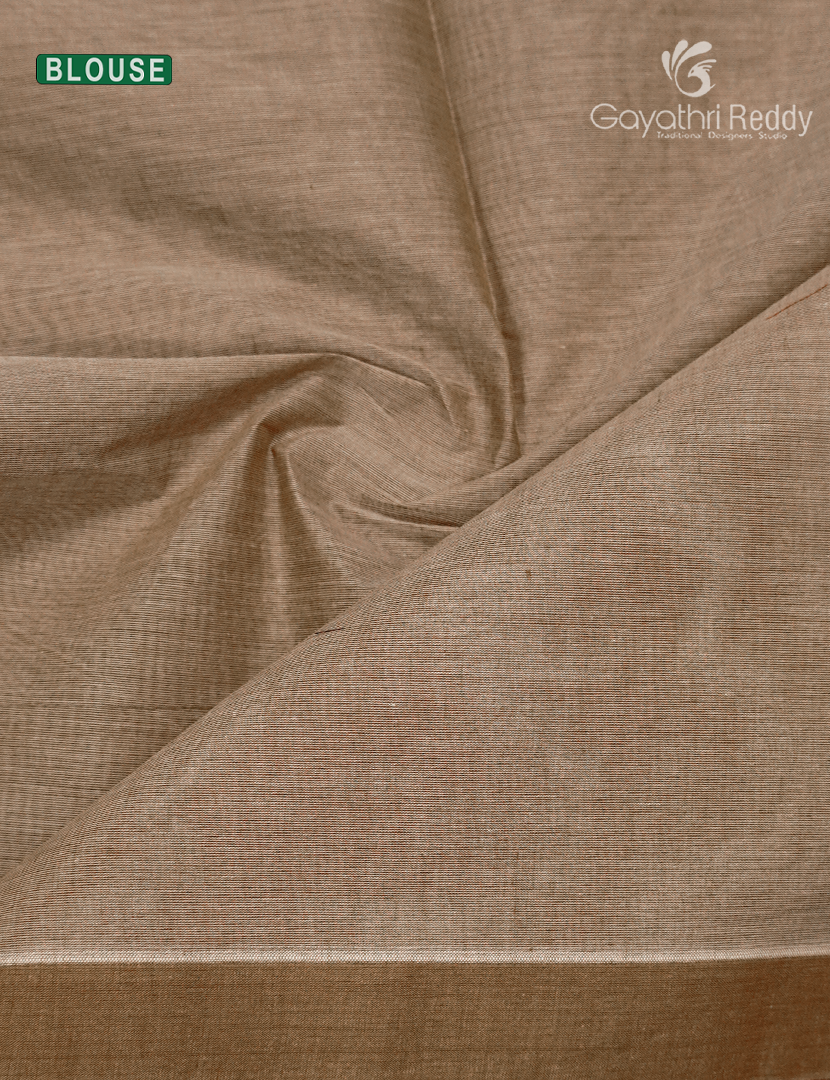 Pure Kanchi Cotton Saree in Beige
