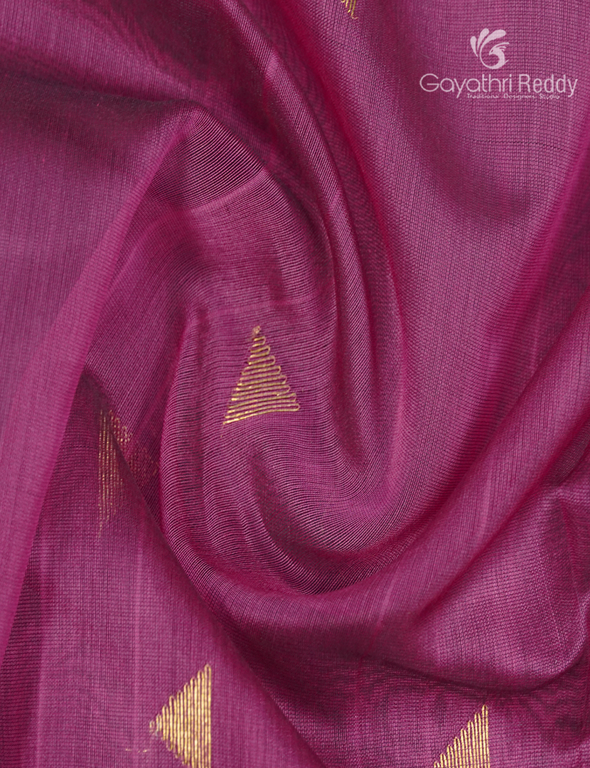 Pure Chanderi Sico Saree in Deep Onion Pink