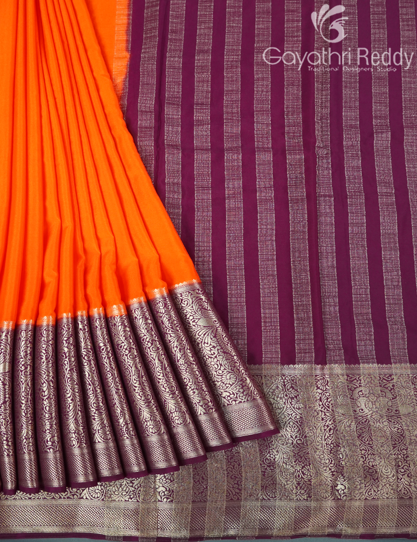 SEMI MYSORE CRAPE SAREE-SMC343