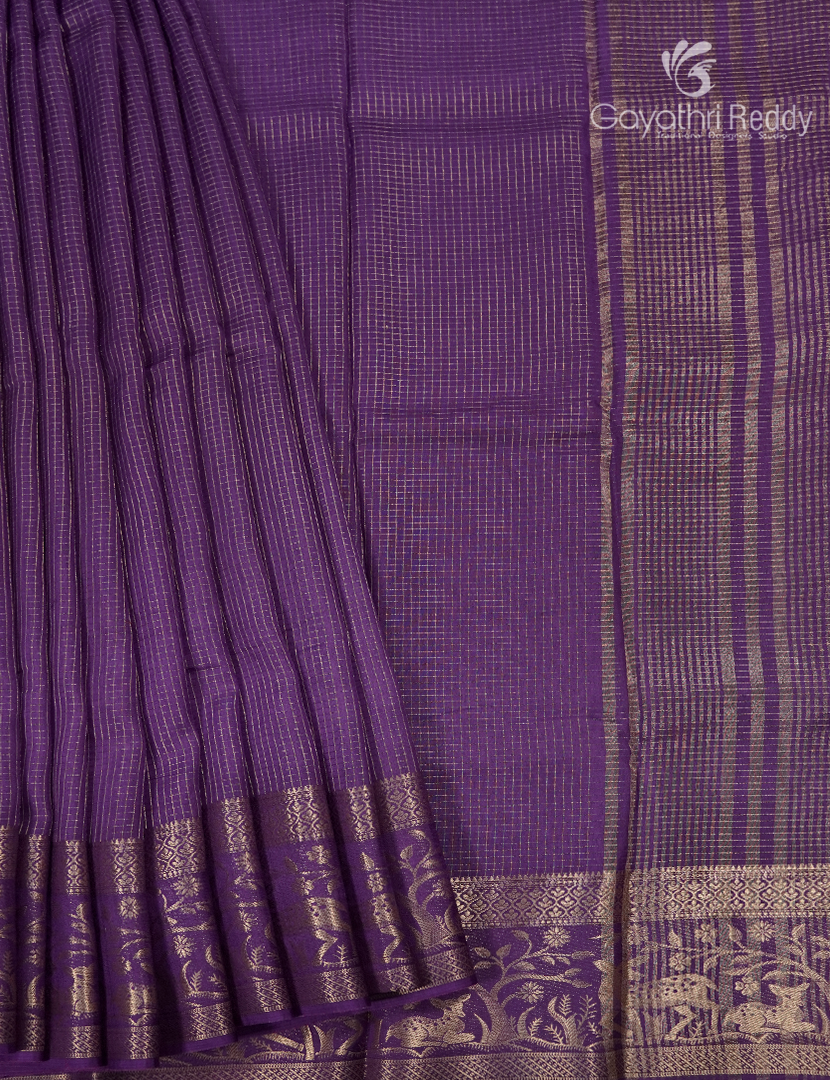 Semi Mysore Crepe Saree in Purple