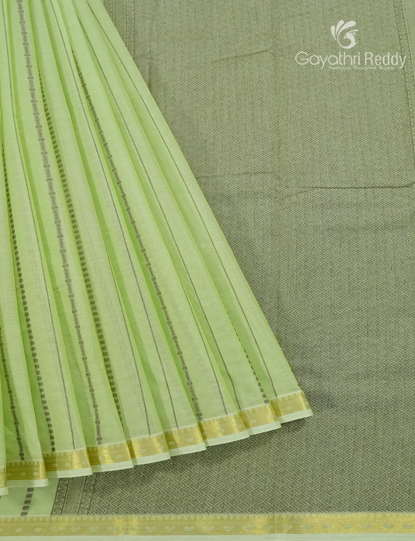 Pure Kanchi Cotton Saree in Mint Green