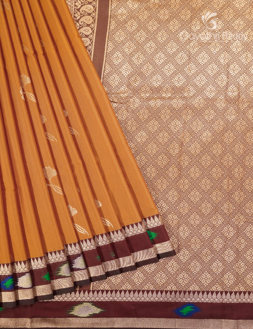 Semi Kanchipuram Art Silk Saree in Turmeric