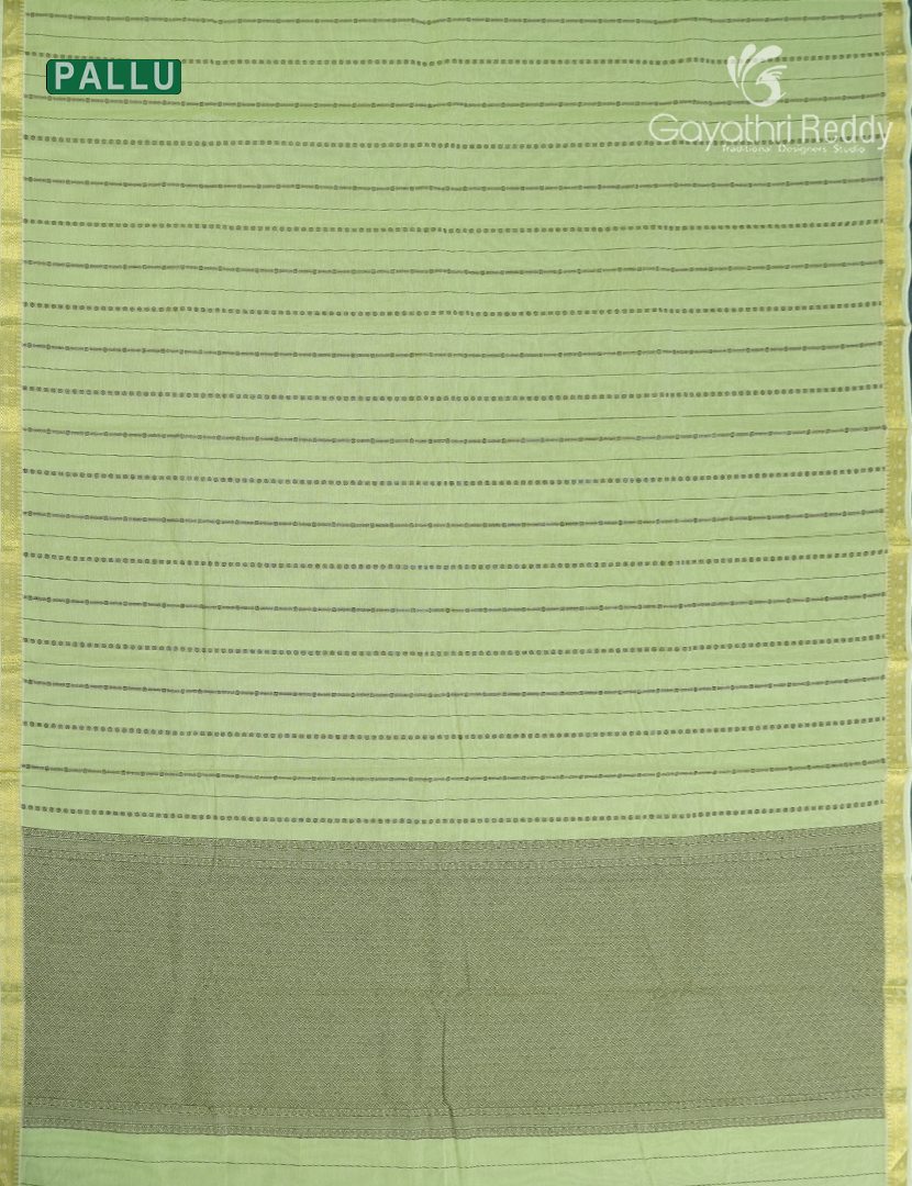 Pure Kanchi Cotton Saree in Mint Green