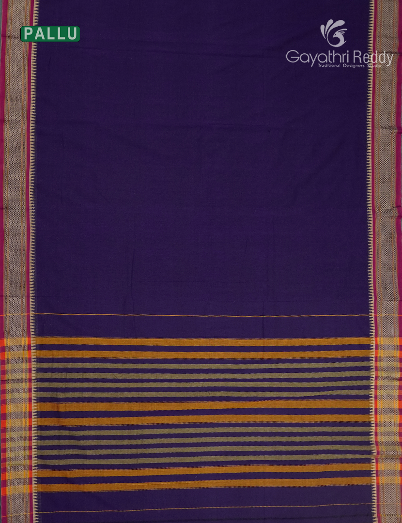 Pure Narayanpet Cotton Saree in Deep Violet