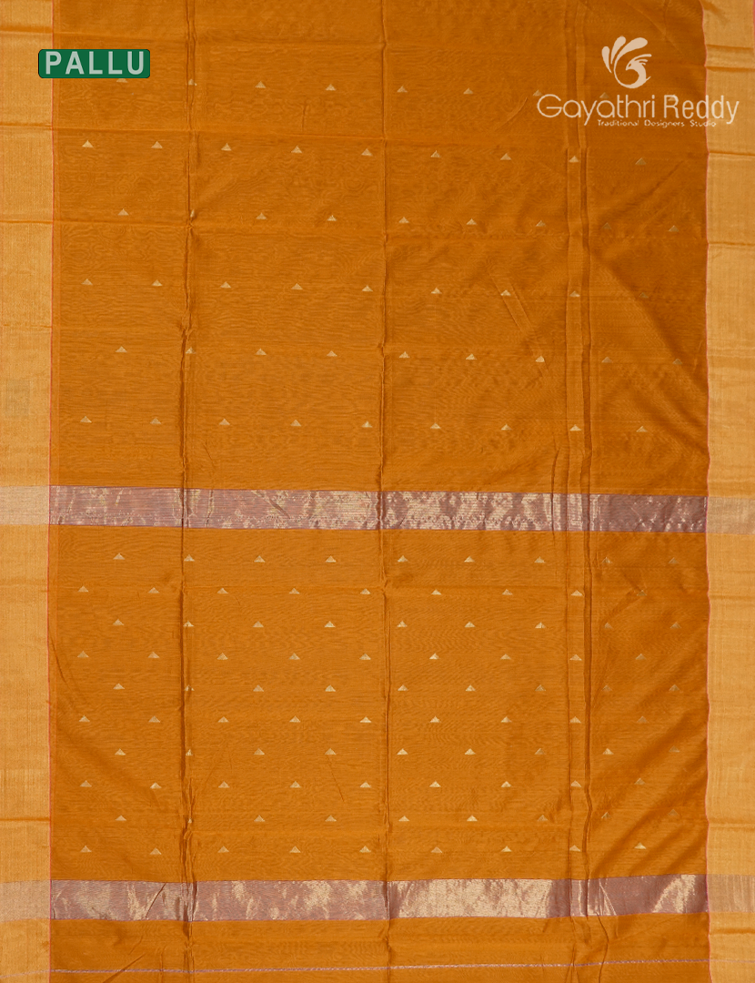 Pure Chanderi Sico Saree in Tangerine