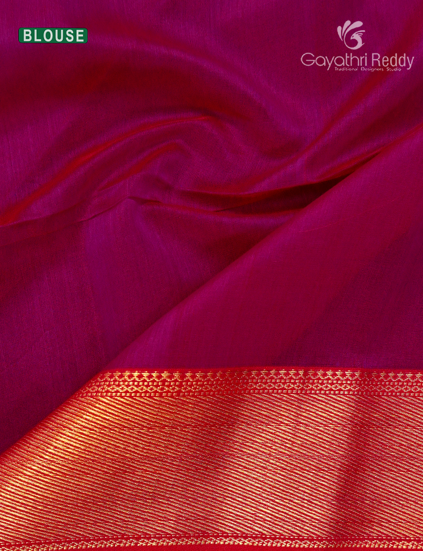 Pure Chanderi Sico Saree in Deep Magenta