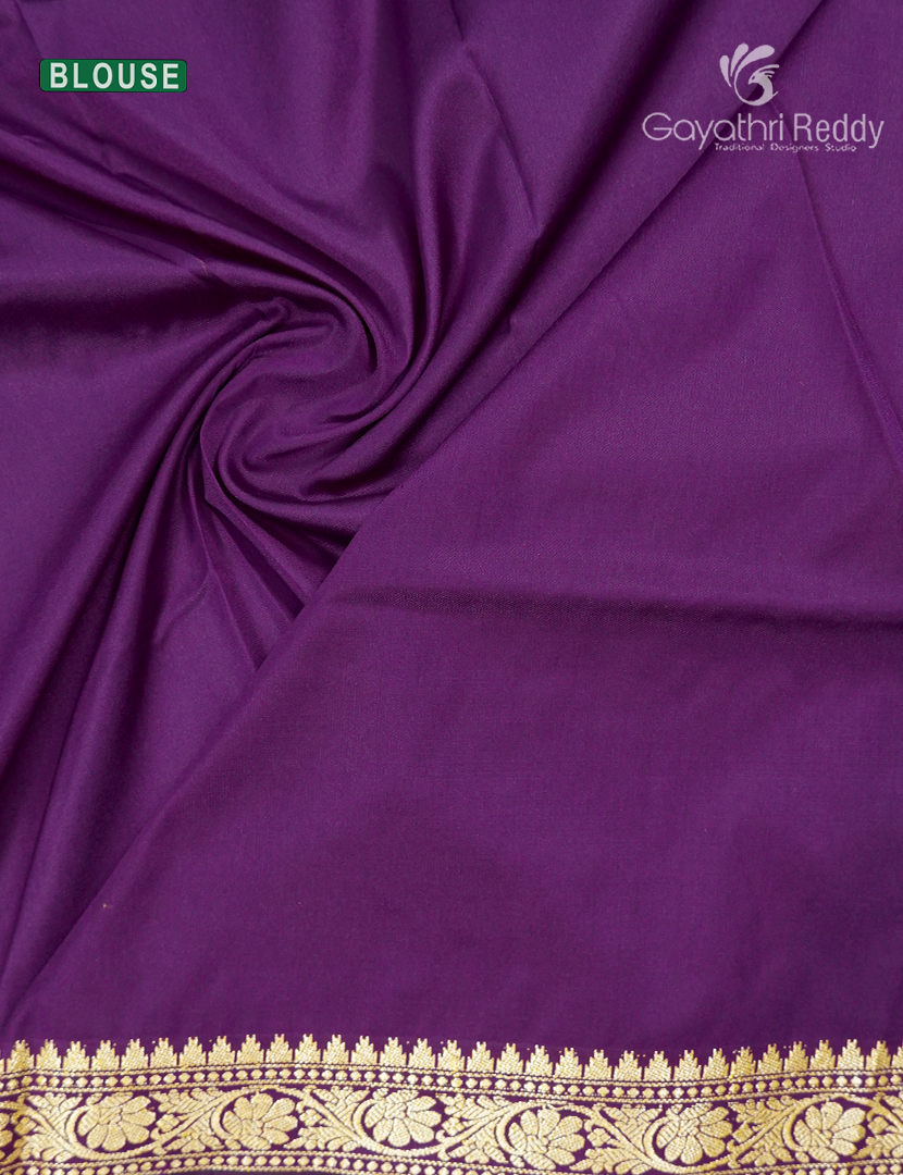 Semi Katan Silk Saree in Deep Purple