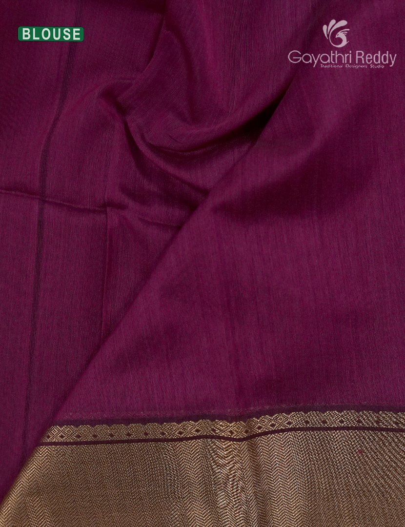 Pure Chanderi Sico Saree in Mehendi Green and Deep Magenta