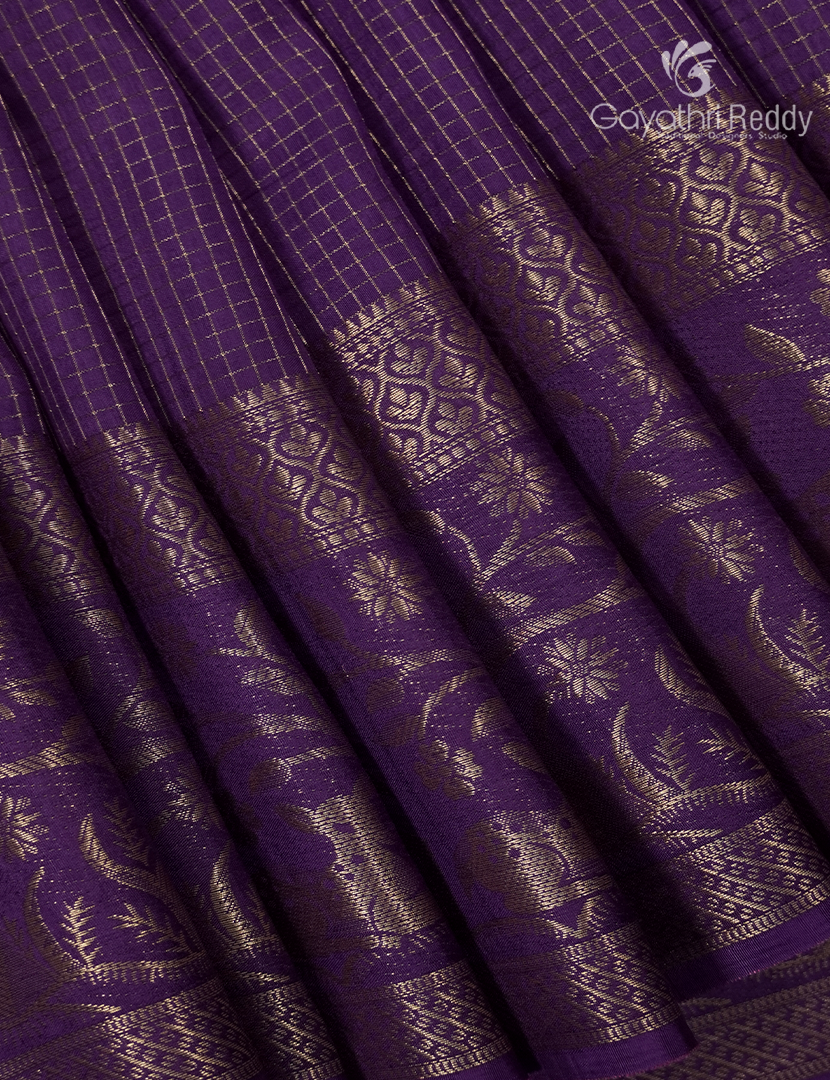 Semi Mysore Crepe Saree in Purple