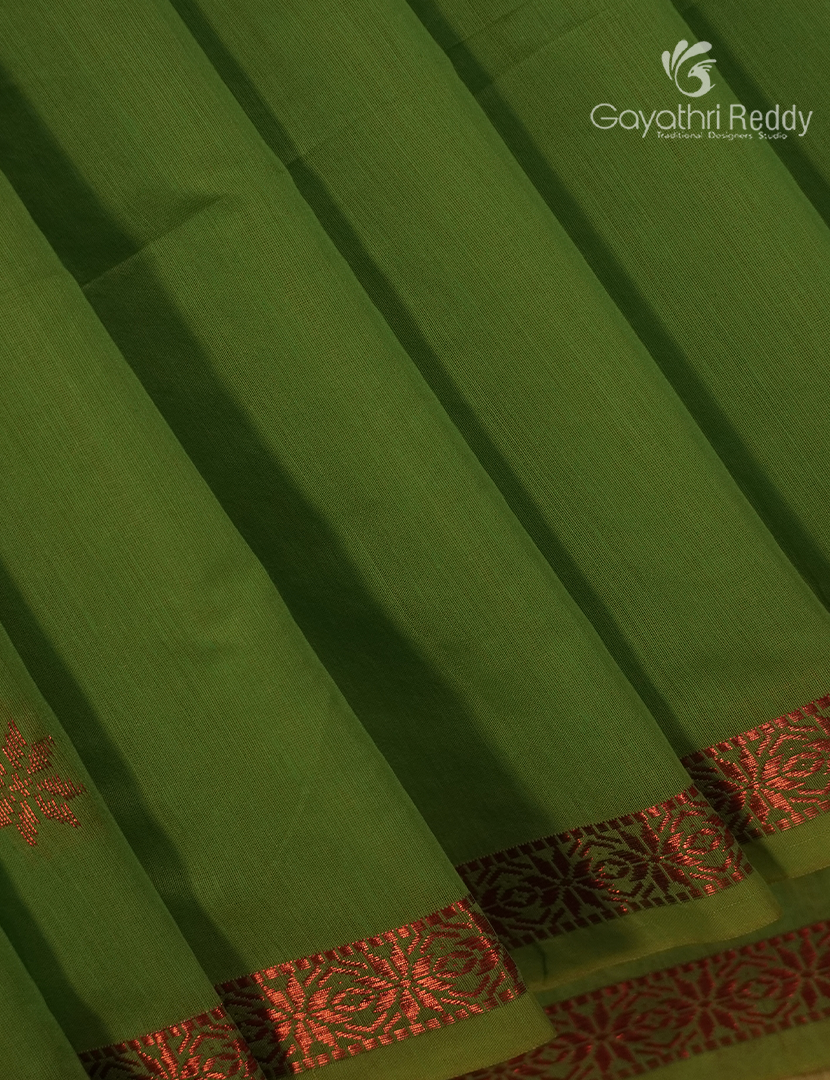 Sico Saree in Leaf Green and Light Yellow
