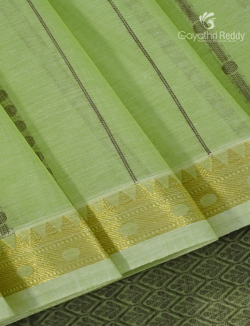 Pure Kanchi Cotton Saree in Mint Green