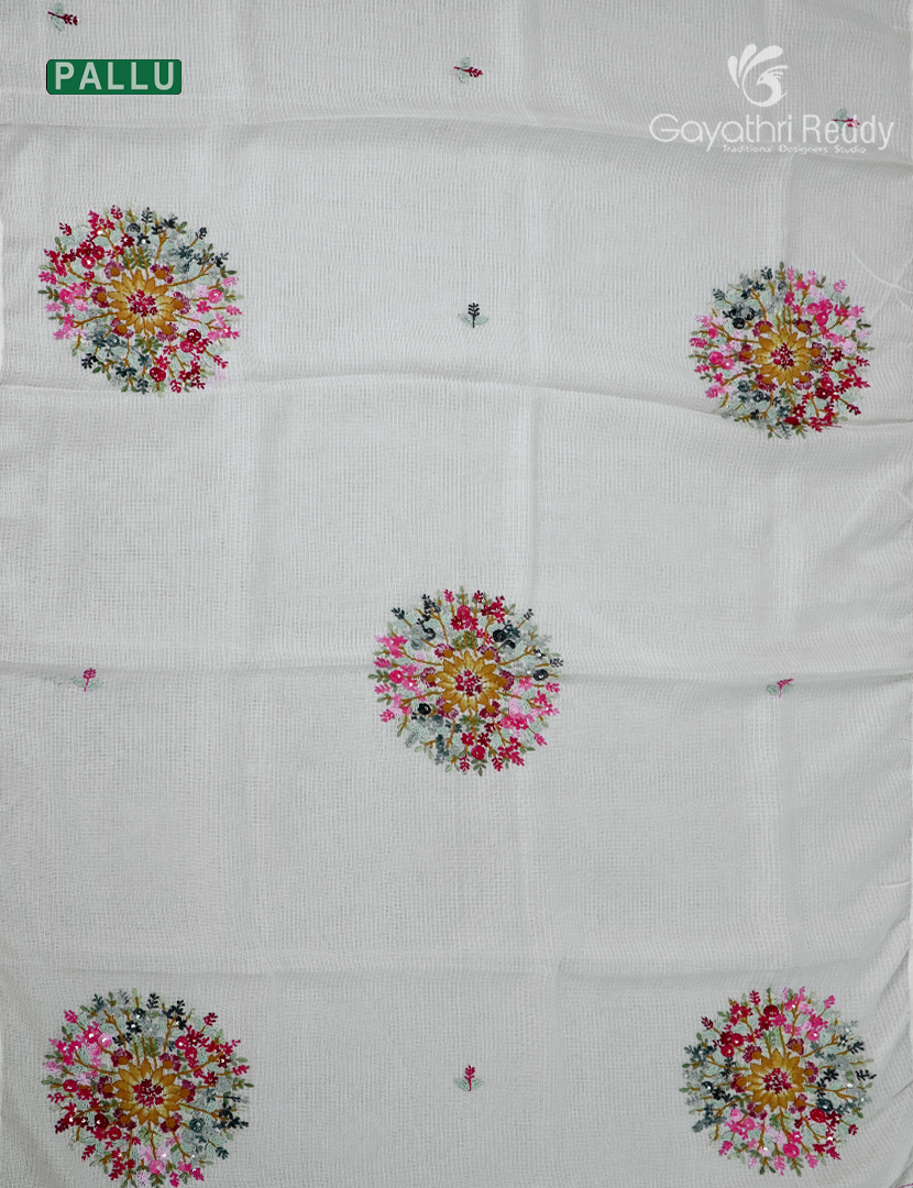 Kota Fancy Saree in Off-White