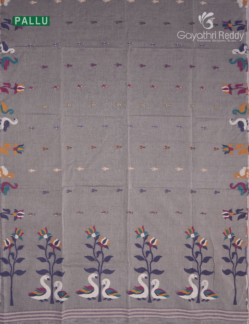 Jamdani Cotton Saree in Grey